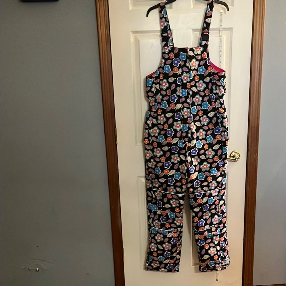 Hanna Andersson-14(160)- Floral Snowsuit - Black and Multicolor bib snow overall